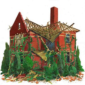 overgrown house nearing collapse